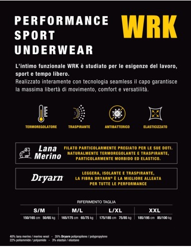 Calzamaglia Termica Unisex Lana Merino Leggings | WRK 404