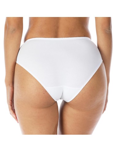 Slip donna sgambato in cotone elasticizzato con pizzo