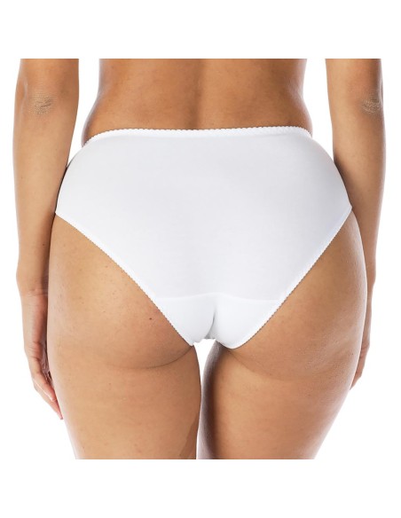 Slip donna sgambato in cotone elasticizzato con pizzo