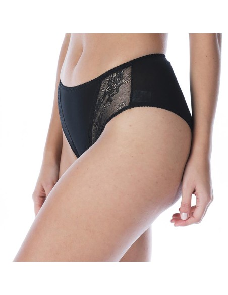 Slip donna sgambato in cotone elasticizzato con pizzo