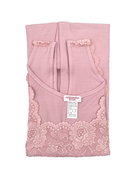 Canotta Donna Elegante Modal Spalla Larga Pizzo EGI 1137
