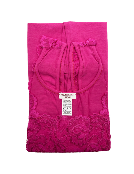 Canotta Donna Elegante Modal Spalla Larga Pizzo EGI 1137