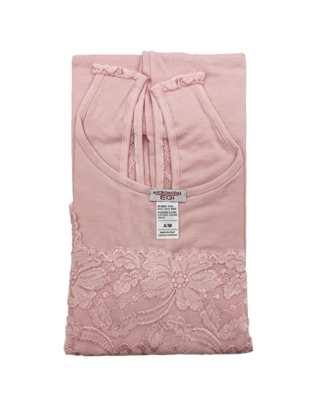 Canotta Donna Elegante Modal Spalla Larga Pizzo EGI 1137