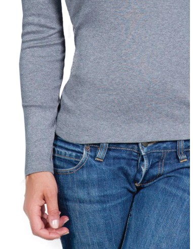 Maglia Donna 100% Puro Cotone Manica Lunga, Basic Cotton 654