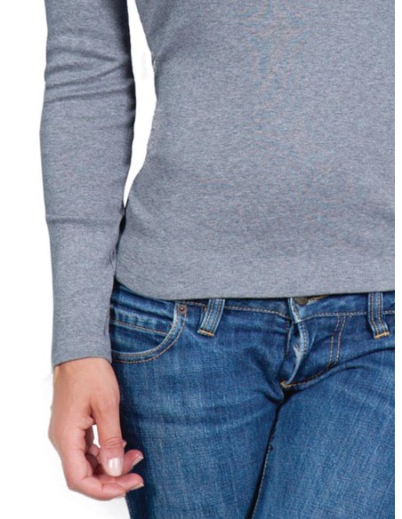 Maglia Donna 100% Puro Cotone Manica Lunga, Basic Cotton 654