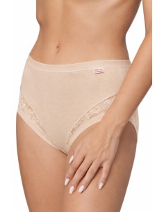 Slip Donna Vita Alta in Cotone Bordi Piatti e Pizzo, Marlene 2