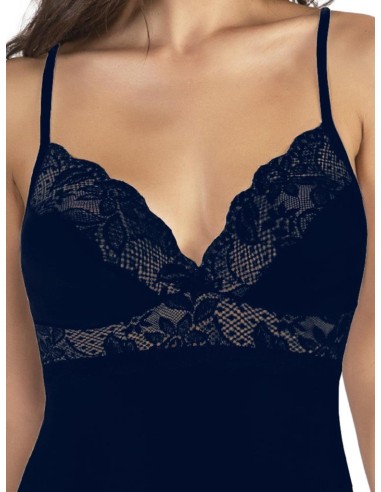 Top Donna Forma Seno Viscosa Spalla Stretta e Pizzo, Marlene
