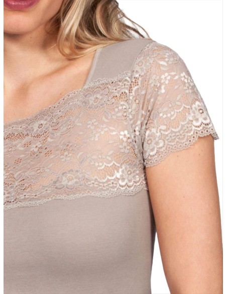Maglia Donna in Cotone con Pizzo | Elegante e Made in Italy
