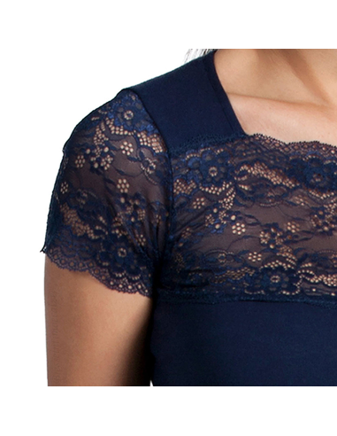 Maglia Donna in Cotone con Pizzo | Elegante e Made in Italy