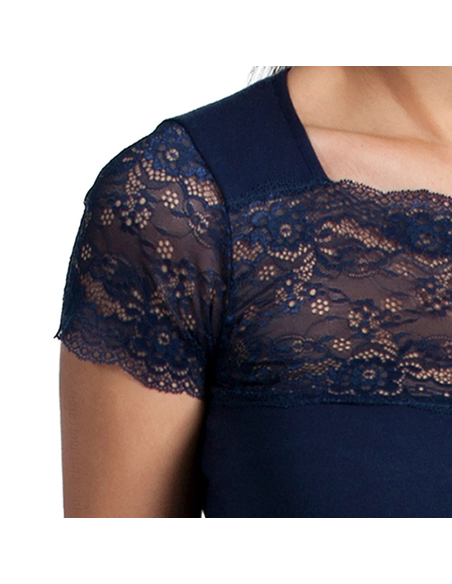 Maglia Donna in Cotone con Pizzo | Elegante e Made in Italy