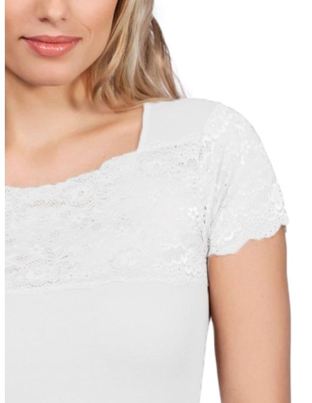 Maglia Donna in Cotone con Pizzo | Elegante e Made in Italy