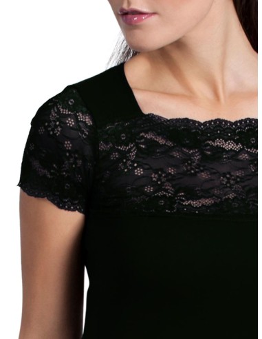Maglia Donna in Cotone con Pizzo | Elegante e Made in Italy