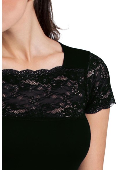 Maglia Donna in Cotone con Pizzo | Elegante e Made in Italy