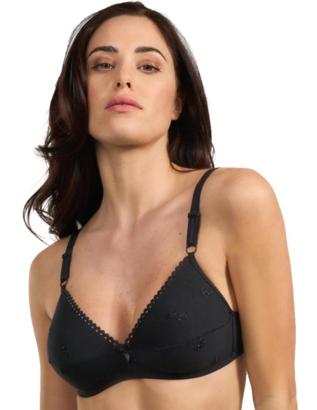 Reggiseno cotone senza ferretto coppe ricamate, Spiman R357