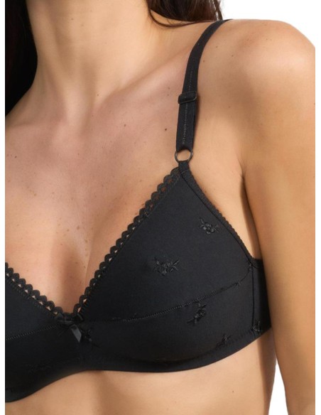Reggiseno cotone senza ferretto coppe ricamate, Spiman R357