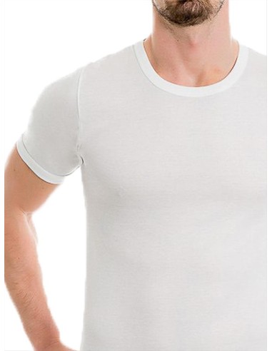 Maglia uomo a giro 100% cotone manica corta, La Furlana 4322