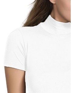 Maglia Lupetto Donna Manica Corta Cotone Elasticizzato 2