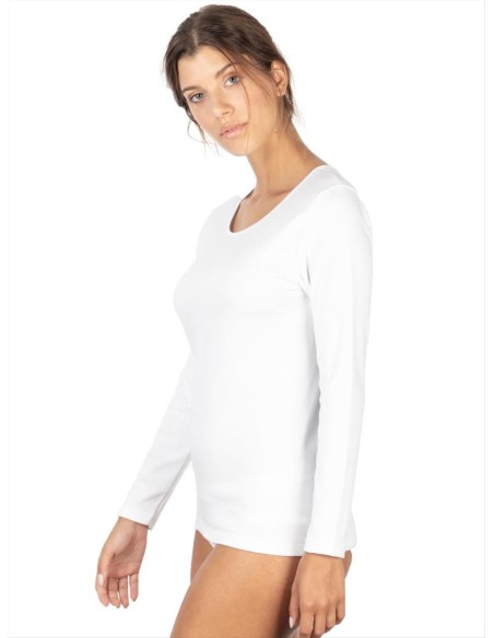 Maglia Intima Donna Cotone Felpato Manica Lunga, MaRe 572