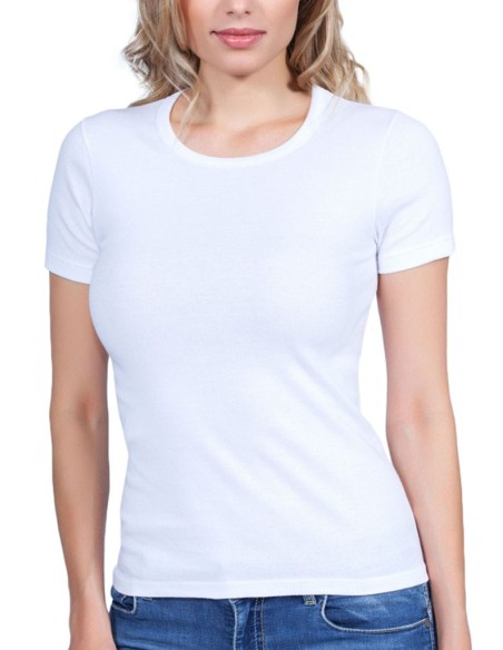 Maglia Donna 100% Cotone Girocollo Basic Cotton