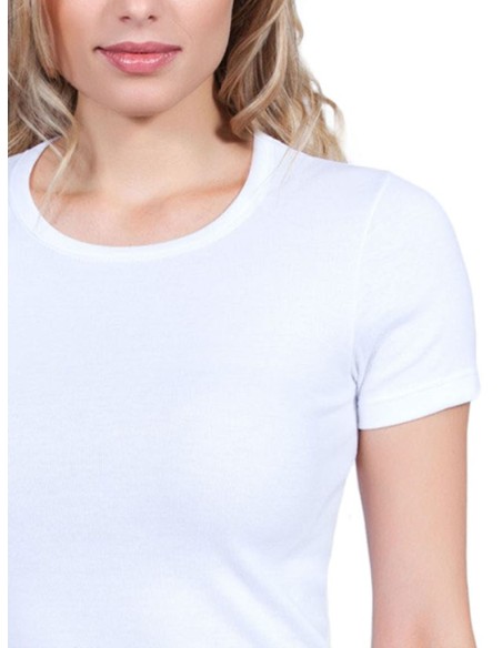 Maglia Donna 100% Cotone Girocollo Basic Cotton