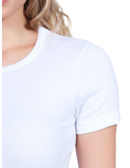 Maglia Donna 100% Cotone Girocollo Basic Cotton