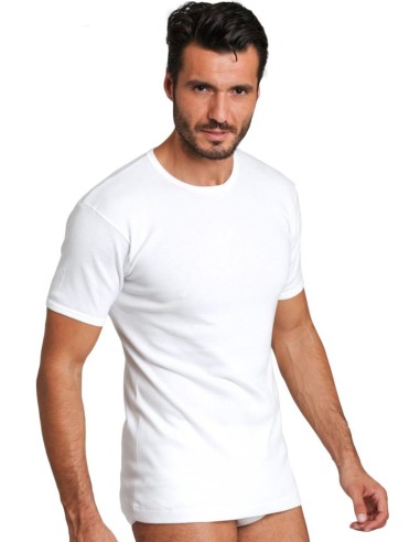 Maglia uomo a giro 100% cotone manica corta Basic Cotton 906