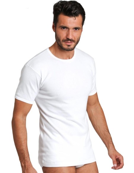 Maglia uomo a giro 100% cotone manica corta Basic Cotton 906
