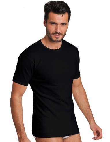 Maglia uomo a giro 100% cotone manica corta Basic Cotton 906