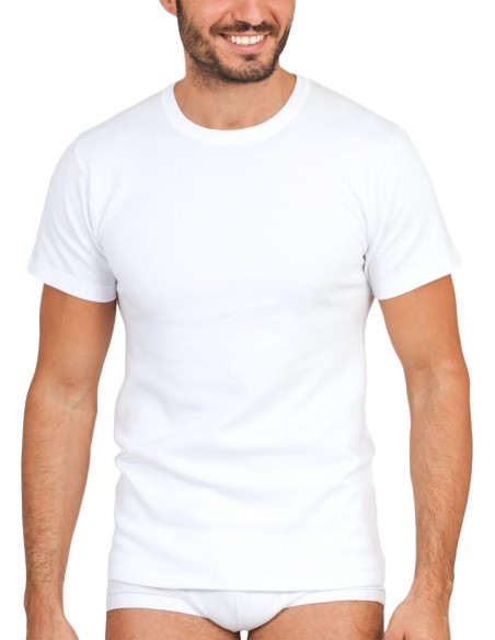Maglia Uomo Manica Corta Cotone Felpato Girocollo, MaRe 485