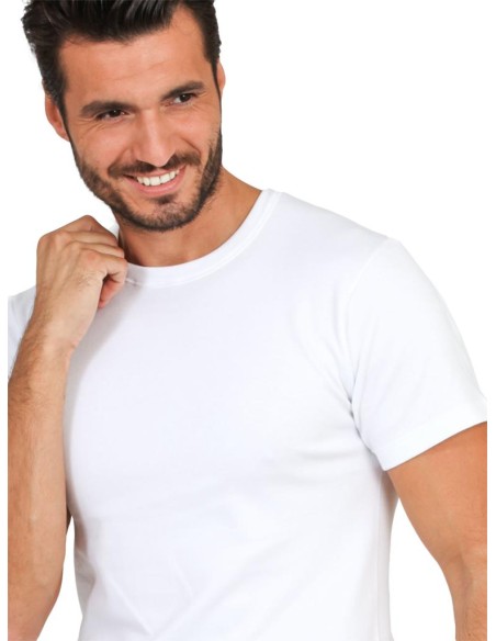 Maglia Uomo Manica Corta Cotone Felpato Girocollo, MaRe 485