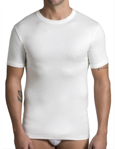 Maglia uomo Lana e Cotone manica corta girocollo, Luca 10500