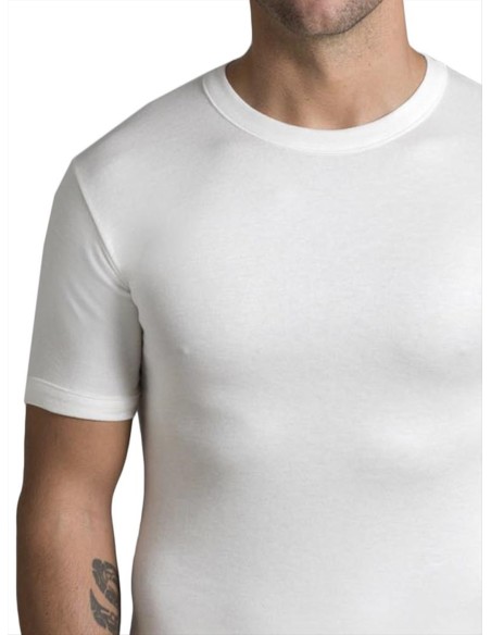 Maglia uomo Lana e Cotone manica corta girocollo, Luca 10500
