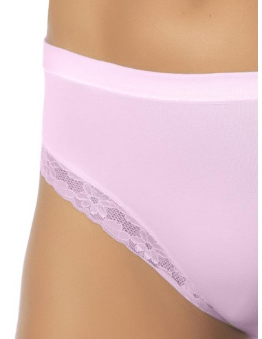 Slip Donna Cotone Elastico Vita Media Pizzo, Marlene 14027