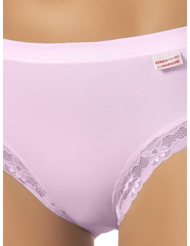 Slip Donna Cotone Elastico Vita Media Pizzo, Marlene 14027