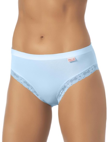 Slip Donna Cotone Elastico Vita Media Pizzo, Marlene 14027