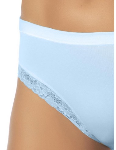 Slip Donna Cotone Elastico Vita Media Pizzo, Marlene 14027