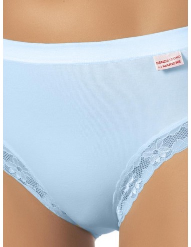 Slip Donna Cotone Elastico Vita Media Pizzo, Marlene 14027