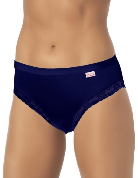 Slip Donna Cotone Elastico Vita Media Pizzo, Marlene 14027