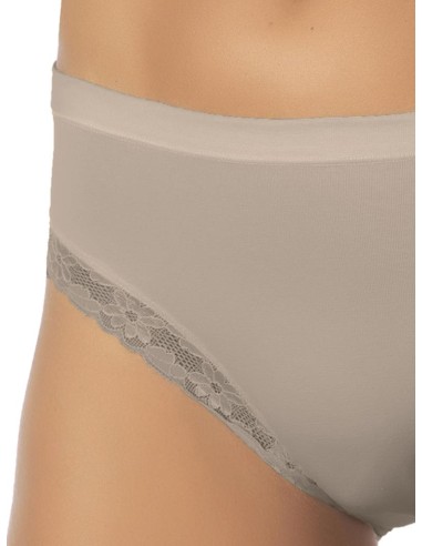 Slip Donna Cotone Elastico Vita Media Pizzo, Marlene 14027
