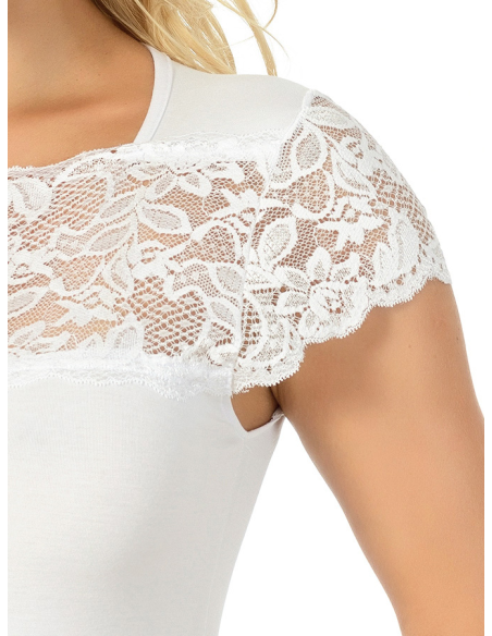 Maglia Donna Sottogiacca Manica Corta e Balza Pizzo, Marlene