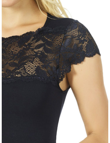 Maglia Donna Sottogiacca Manica Corta e Balza Pizzo, Marlene