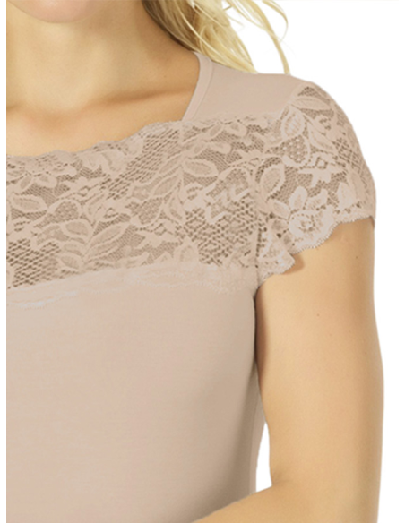 Maglia Donna Sottogiacca Manica Corta e Balza Pizzo, Marlene