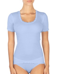 Maglia Donna Costina Lana Merinos Manica Corta in Pizzo EGI 2