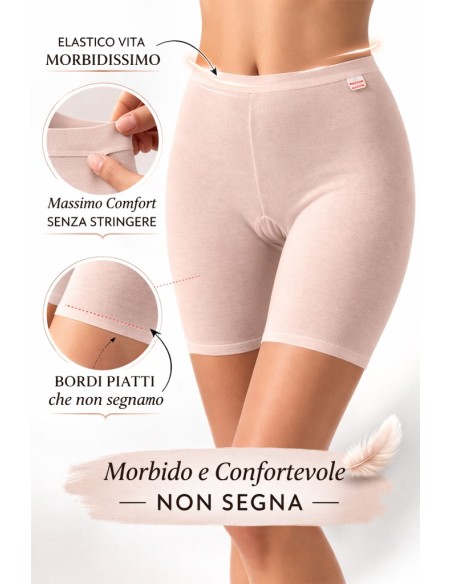 Boxer Mutanda Donna con Gamba Cotone Elastico Marlene 13945