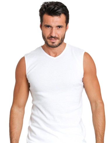 Maglia Smanicato Uomo 100% Cotone, Basic Cotton 907