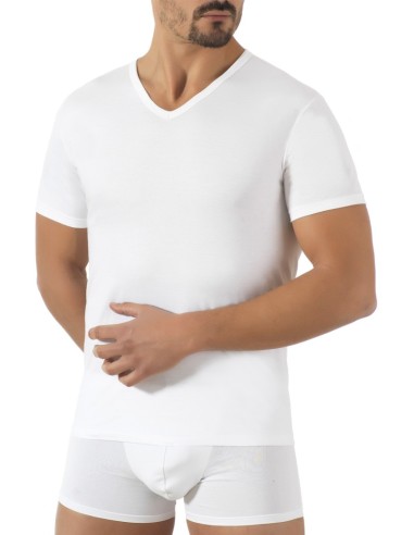 Maglia uomo 100% cotone collo a V manica corta Marlene 30513
