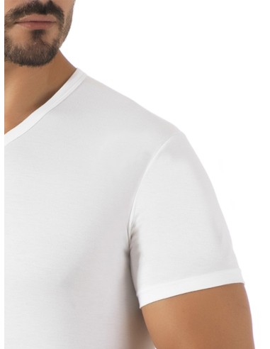 Maglia uomo 100% cotone collo a V manica corta Marlene 30513