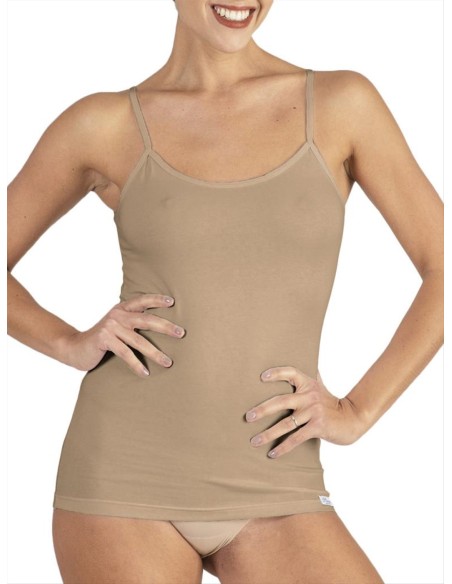 Top donna spalla stretta cotone elasticizzato, Marlene 52718