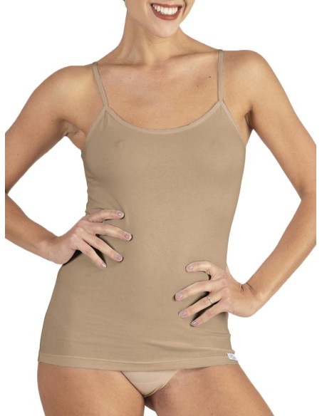 Top donna spalla stretta cotone elasticizzato, Marlene 52718