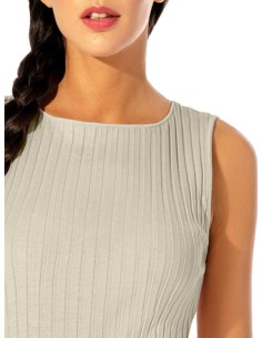 Canotta Donna a Coste 100% Cotone Spalla Larga e Bordo Alto 2